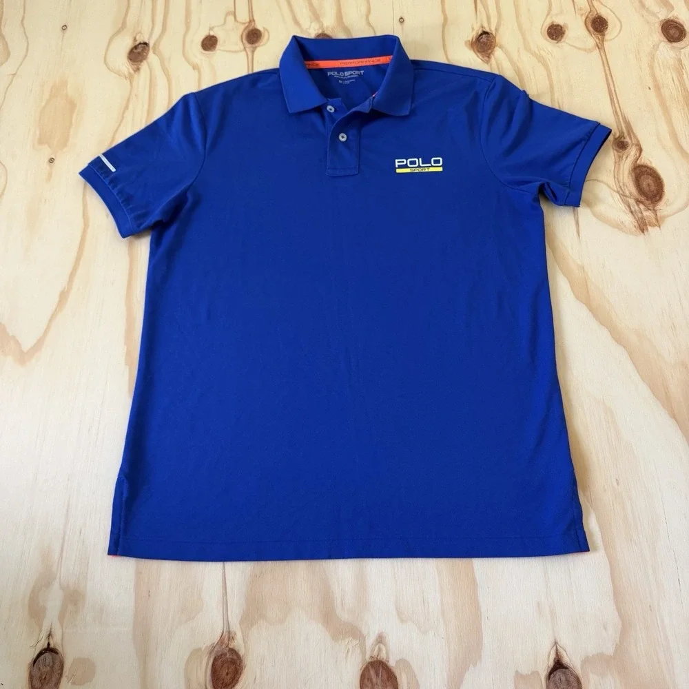 Ralph Lauren Polo Sport Men's Medium Performance Blue Polo Shirt